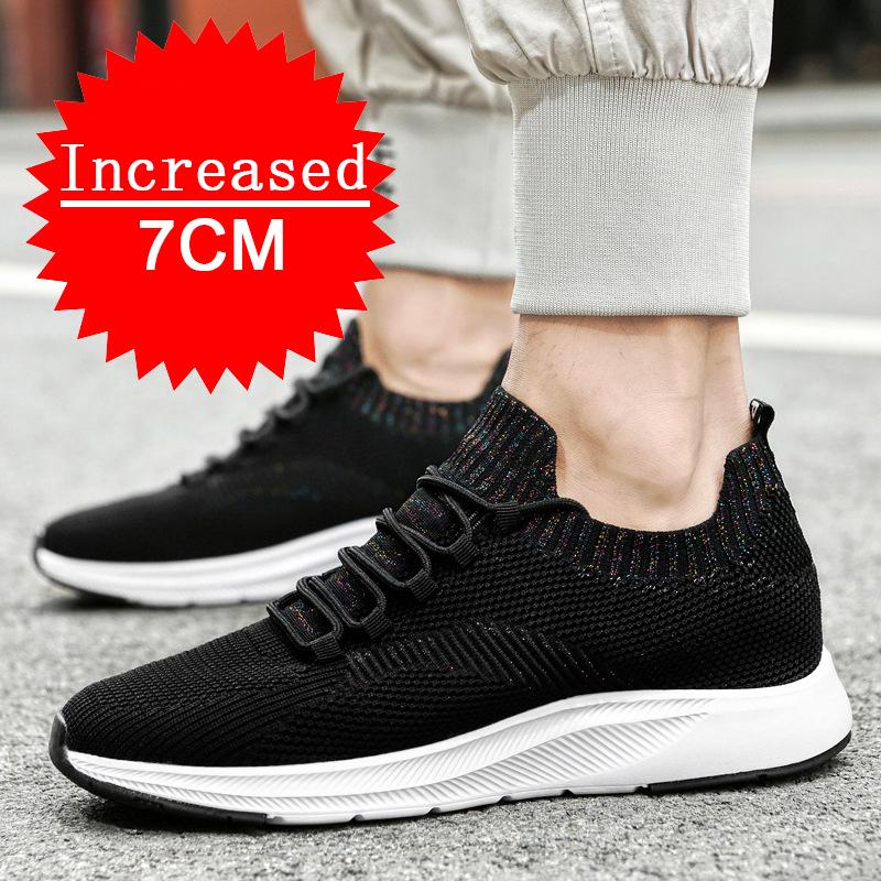Man Mesh Sports Breathable Casual Shoes Invisible Inner Height-increasing Shoes Shoes Soft-soled Running Shoes Increasing Shoes