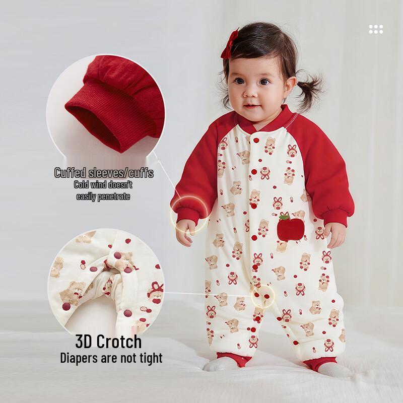 Labby Baby Стеганый Праздничный Красный Комбинезон