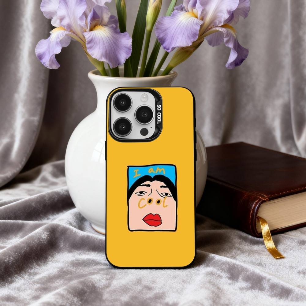 Funny I Am C-Cool Pattern Phone Case For iPhone17,16,15,14,13,12,11 Plus,Pro Max Black Candy silver phone case