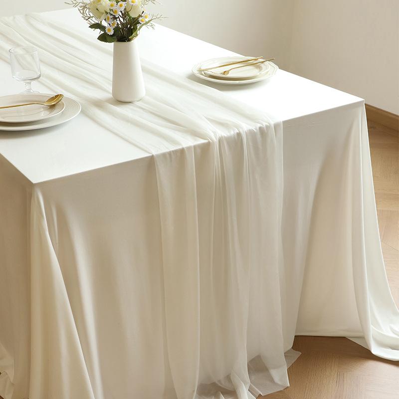 1/5 Упаковка Шифоновый Скатерть-Дорожка Пасха Весна Бохо Рустик 75x300см Свадебный Центральный Декор Дорожка Прозрачный Декор для Девичника Дня Рождения