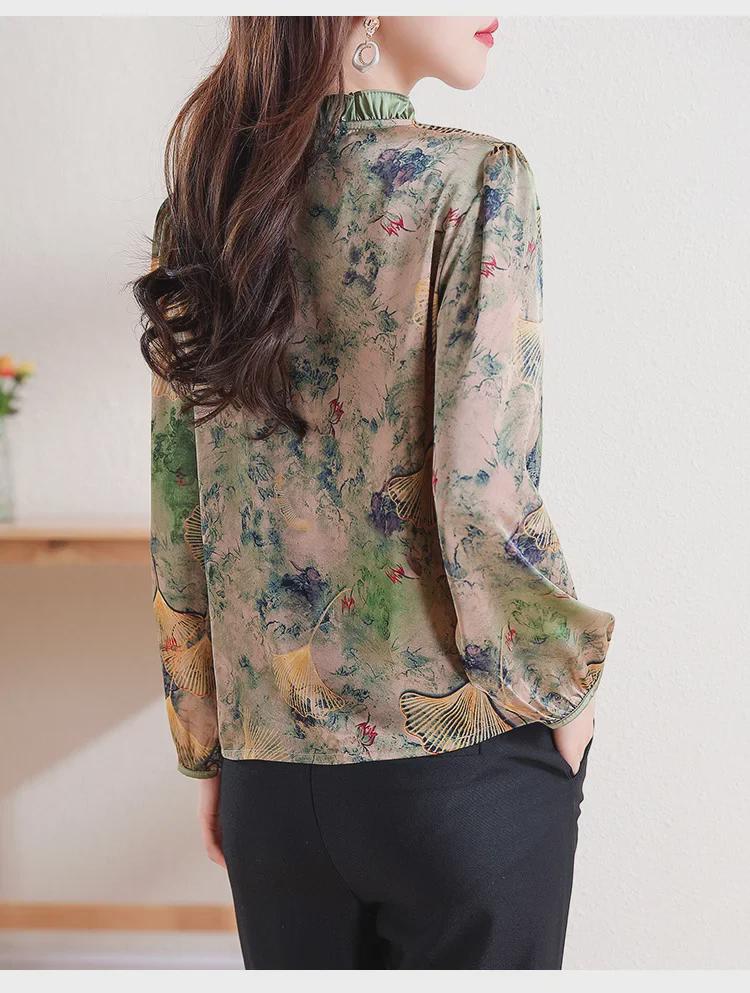 Chic Retro Chiffon Shirt for Women - Stylish & Age-Reducing Autumn 2023 Top