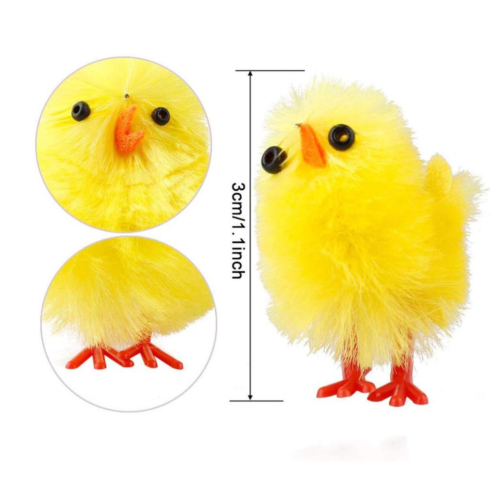 72-216PCS Yellow Cotton Ball Chick Easter Plush Chicken for Holiday Decorations Party Decor Cute Easter Decorations for Kids
