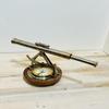 Морской латунный телескоп Алидаде с компасом на базе Подарок на пенсию, подарок для него, подарок для мужа, телескоп для стола, рождественский подарок
