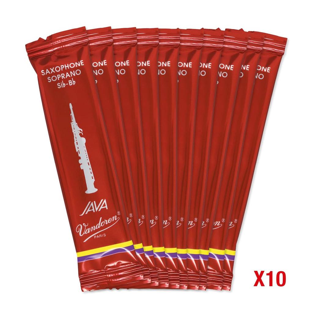 Трости для сопрано-саксофона Vandoren, Java Filed Red Cut, Жесткость: 3 (10 тростей)