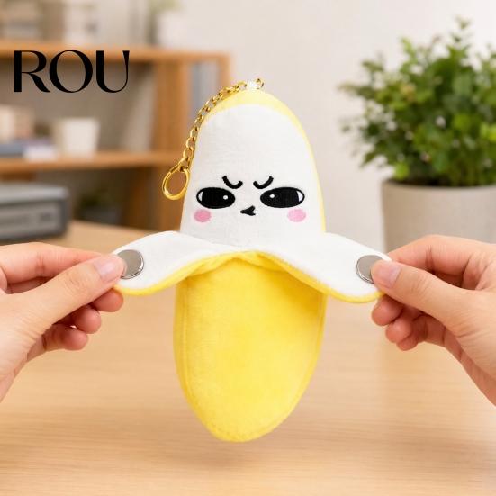 Interactive Banana Keychain Musical Plush Toy, Fruit Sensing Metronome with Sounds, Cute Accessory Sound Toy for Kids, Motion Sensor Keyring Gift Soft