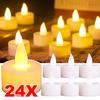 24/6x Led Candle Battery-Power Tealight Flameless Electronic Candles Christmas Wedding Party Decoration Table Lamp Warm Light