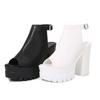 New European and American High Heel Thick Heel Sandals Women's Waterproof Platform Fish Mouth Roman Shoes