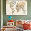 Карта мира, полиэстеровое настенное украшение, для детской комнаты, гостиной, декора общежития, образовательного декора, настенного искусства, туристических принадлежностей