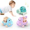 Soft Rubber Baby Car Toy Friction Powered Rattle Roll Cars Inertia Pull Back Car  for 1-3 Years Old