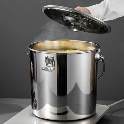 Ведро для хранения с ручкой и герметичными защелками Горшок из нержавеющей стали, устойчивый к ржавчине, Котел для варки морепродуктов для приготовления пищи и домашнего пивоварения