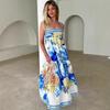 Women's Summer Vacation Style Positioning Print Halter Dress