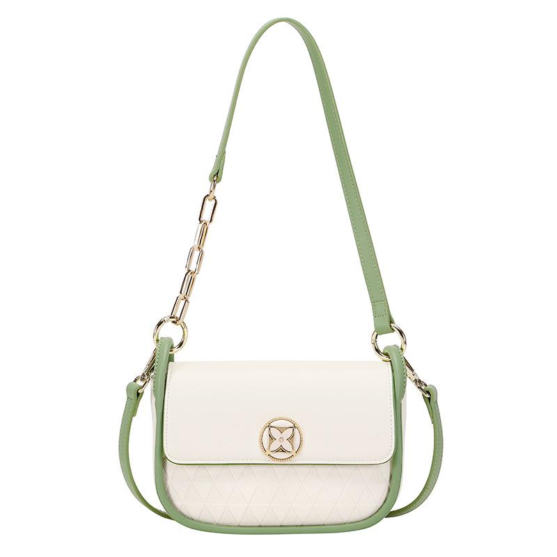 Летняя женская сумка-седло, новинка 2023 года, высококачественная сумка из натуральной кожи, маленькая сумка через плечо с цепочкой, сплошной цвет