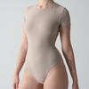 Боди для йоги с коротким рукавом телесного цвета - Утягивающее SK Home Пилатес Цельный