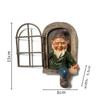 Elf Out The Door/Window Tree Hugger Naughty Garden Gnome Statue Tree Decor Funny Naughty 3D Window Outdoor Gnome Statue