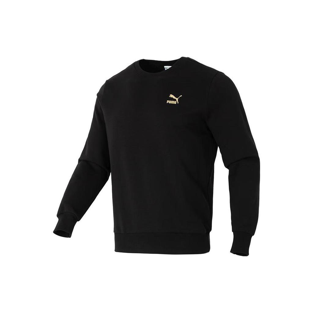 Puma Свитшот унисекс с принтом букв на спине, повседневный, с круглым вырезом, длинными рукавами, черный 625825-01