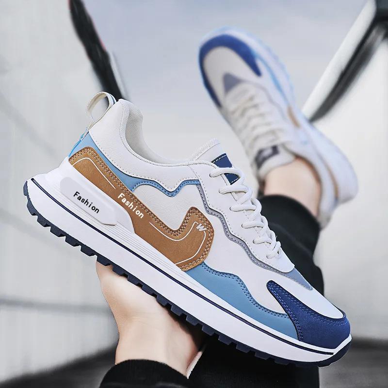 Весна и осень мужские уличные ультралегкие утренние кроссовки 2024 года новые модные универсальные молодежные студенческие повседневные спортивные туфли