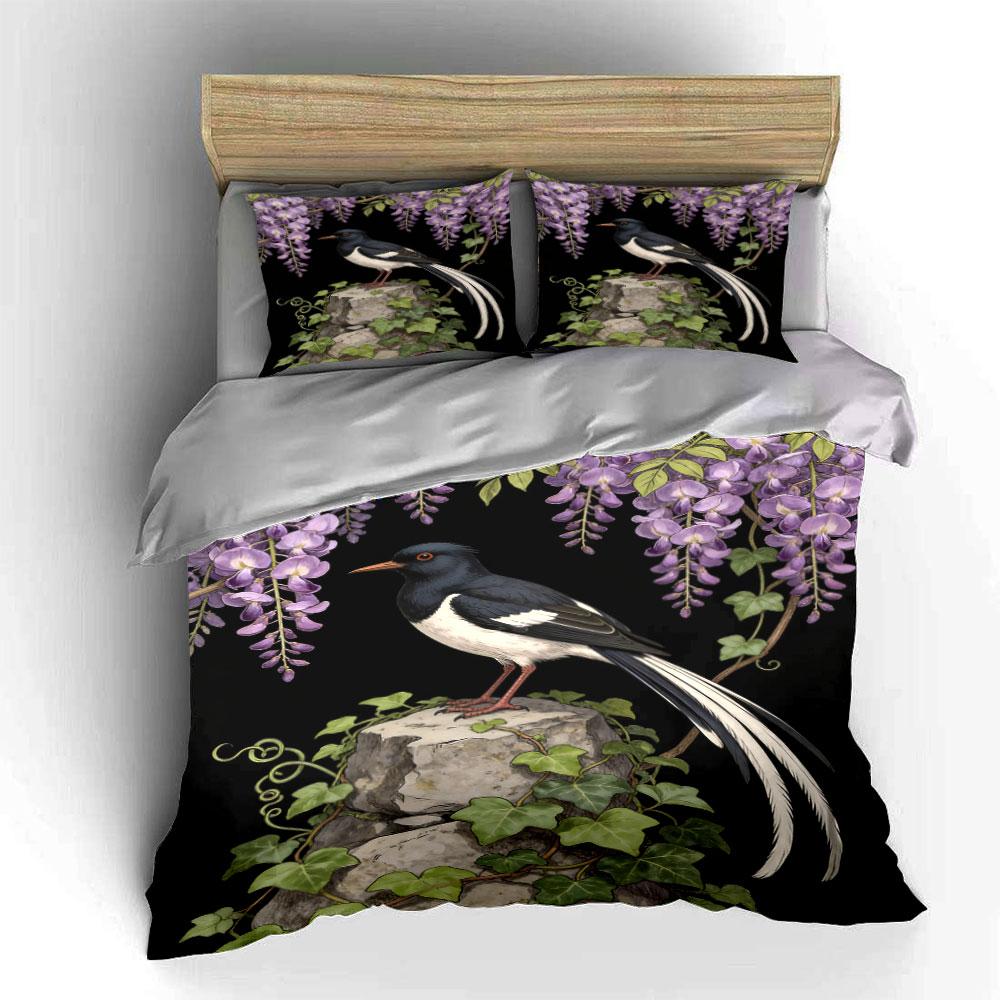 Bird, wisteria, ivy, rock. Bedding sets Duvet cover sets Duvet covers Pillowcases(1* Duvet Cover 2* Pillowcases without duvet insert)