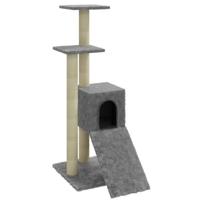 VidaXL Arbre à chat avec griffoirs en sisal Gris clair 92 cm