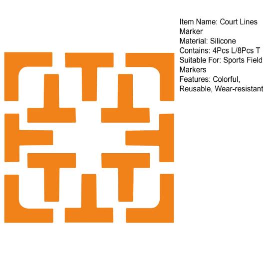 1 комплект, набор маркеров для линий площадки для игры в мяч, маркеры для выбрасывания границ спортивной площадки, создайте свой собственный набор маркировки границ теннисного корта для мини-пиклбола
