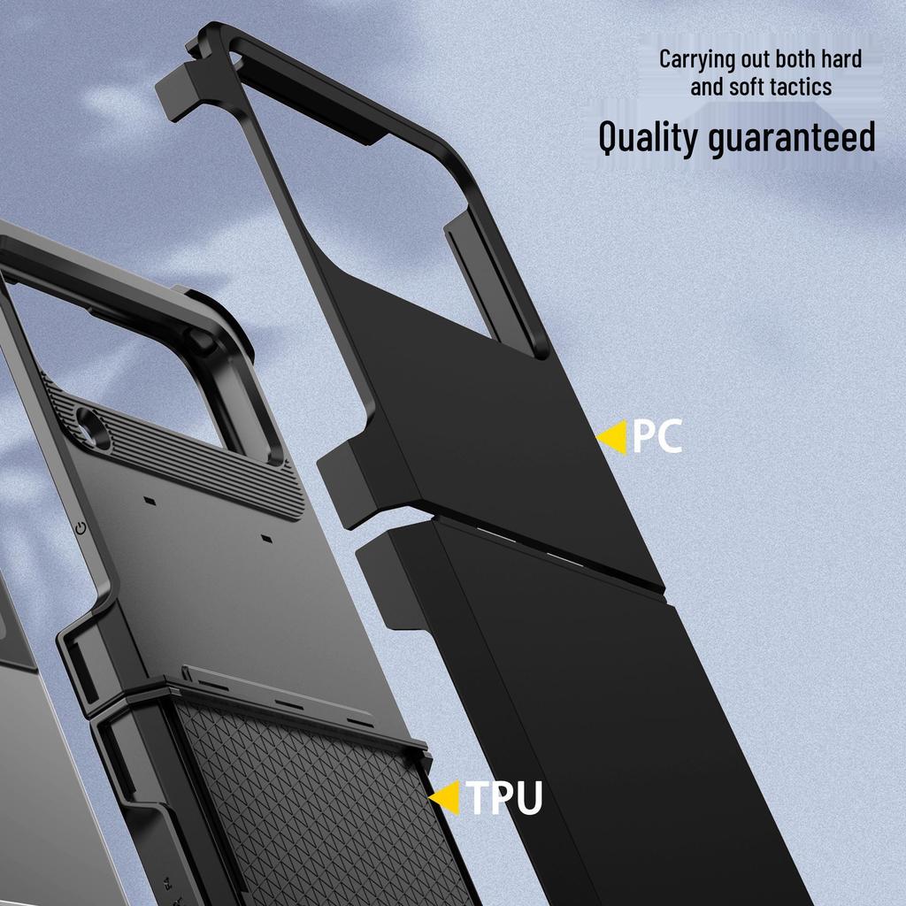 Цельный бронированный чехол с цветными блоками для Samsung Z Flip 6/5 - Модная складная защита