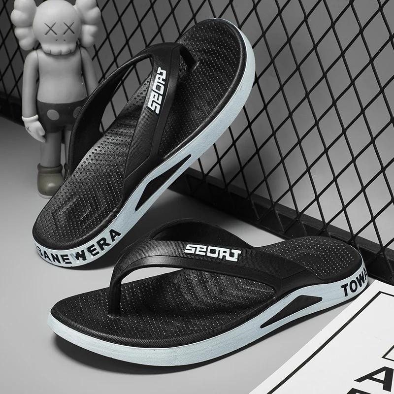 Летние мужские шлепанцы Спортивные уличные модные и трендовые удобные пляжные сандалии Мужская повседневная обувь Домашние шлепанцы Домашняя обувь