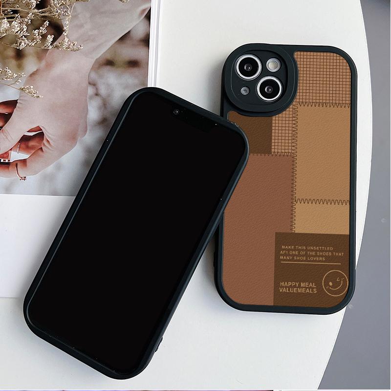 Кожаный черный корпус, силиконовый гибкий мягкий чехол из ТПУ, модная задняя крышка для мобильного телефона с принтом для iPhone, Samsung, Xiaomi