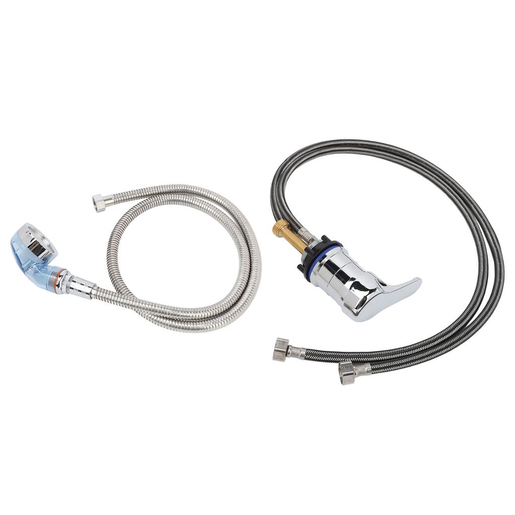 Middle Blue Shampoo Faucet Sprayer Accessory 47.2in Electroplated Hoses 31.5in Shampoo Sprayer