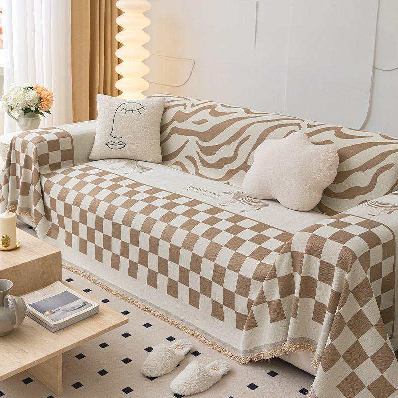 Скандинавский Instagram, шарф для волос с песчаной бурей, современный минималистичный синель, полное покрытие, чехол для дивана, одеяло для дивана, ткань с защитой от кошачьих царапин