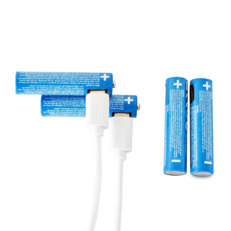 Set De 4 Piles Ni-mh Aaa Rechargeable Par Cable Micro-usb Aaa450 Pullman