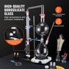 Essential Oil Distillation Kit, 2000ml Distillation Apparatus, 3.3 Boro Lab Glassware Distillation Kit with 1000W Heating Plate and 24, 40 Joint, 28