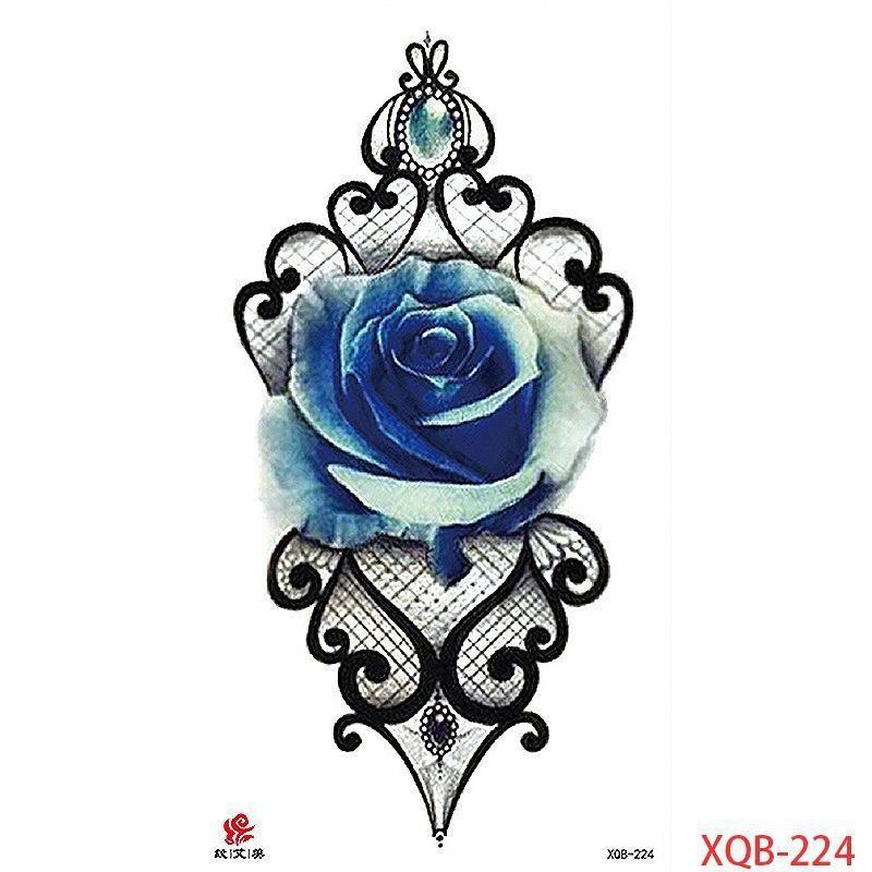 1PCS Waterproof Tattoos Temporary Tattoo Sticker Flowers Rose Body Tattoos for Women Art Arm Hand Tattoos Wolf Tiger Lion Painting Tatoos
