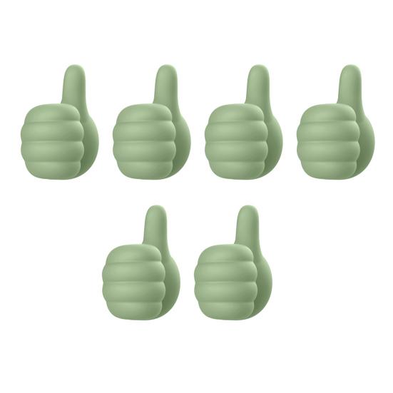 1/6/12/24Pcs Self Adhesive Cable Clips Pencil Holders Waterproof Wide Application Silicone Thumbs-Up Wall Hooks