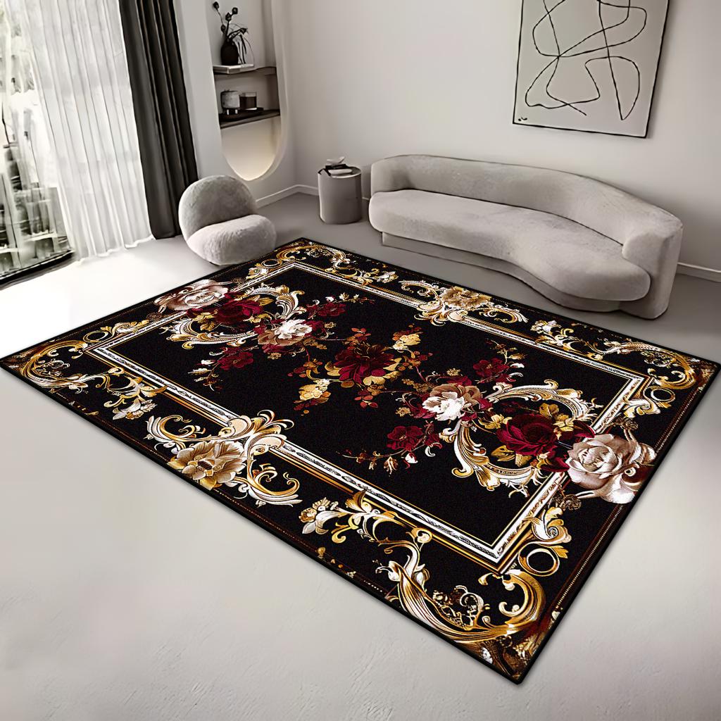 Ковер в европейском стиле для большой гостиной, украшение дома, ретро ковер с цветами, моющийся коврик для гостиной, кофейных столиков, нескользящий ковер для комнаты