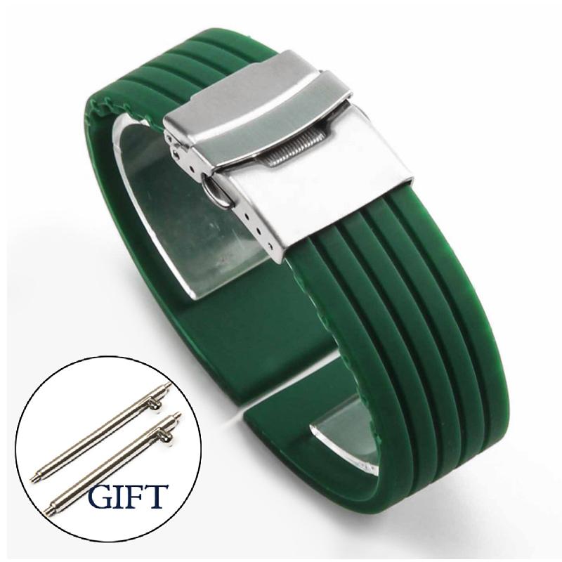 20 мм 22 мм Быстросъемный резиновый ремешок Удлиненный мягкий ручной часы Силиконовый ремешок для мужчин Водонепроницаемый ремешок для часов Отрезной подходит Браслет