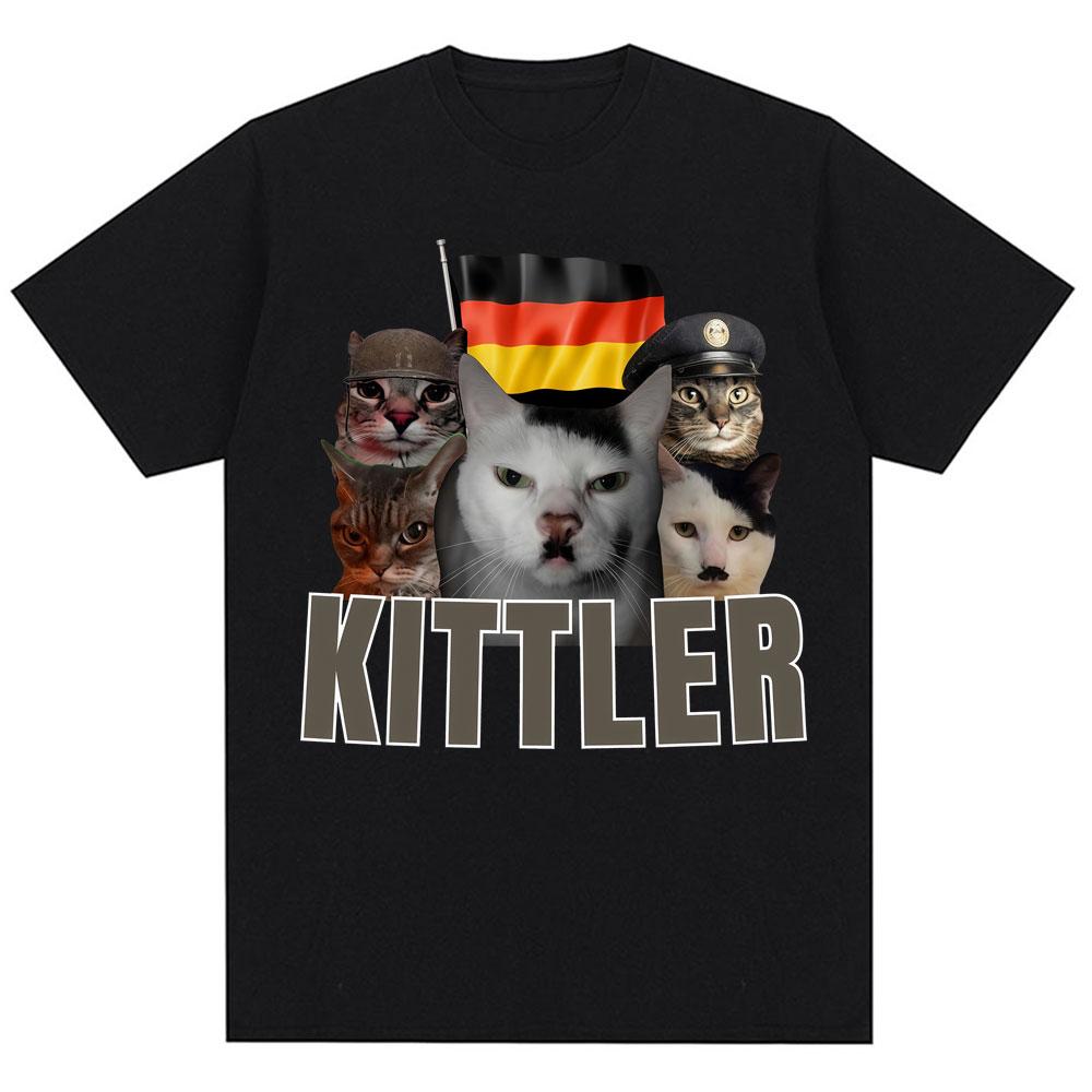 Fuuny Kittler Hilarious Cat Meme T Shirts Women Cute Fashion O-Neck T-shirts Breathable T Shirt Streetwear Women Clothes