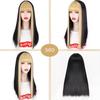 MERISIHAIR Women Straight Mixed Color Hair Wig with Bangs Black Hair with Blond Red Purple Pink Bangs Synthetic Fiber Cosplay Party Wig