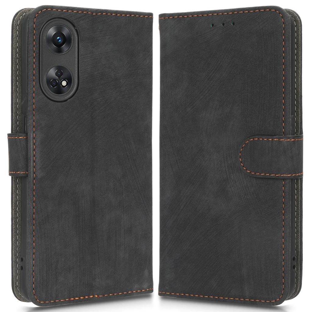 For Oppo Reno8 T 4G Leather Phone Case Phone Stand RFID Blocking Wallet Cover