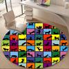 1pc Paws Playful Office Round Area Rug,  Mat Suitable ForOffice, Under Office Chairs Bedroom Living Room Home Decor, Room Deco
