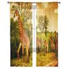 Африка Жираф Пастбищный Закат Тюль Прозрачные Шторы Для Гостиной Кухни Детской Спальни Вуаль Подвесные Шторы