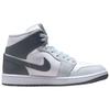 Женские кроссовки Air Jordan 1 Mid White Smoke Grey Pure-Platinum BQ6472-113