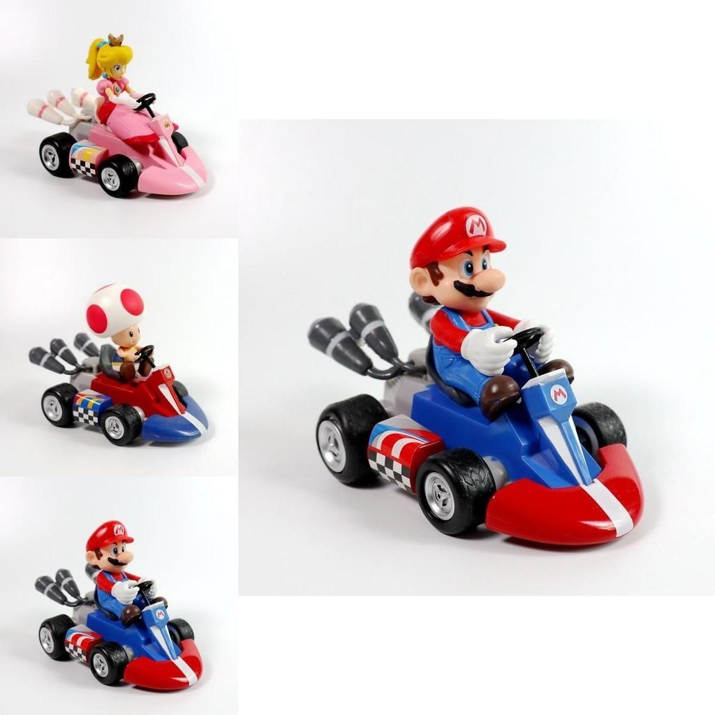 Коллекция Super Mario Машинка-инерционка Принцесса Пич с изысканной ПВХ-фигуркой для детей