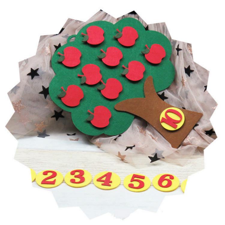 Монтессори учебные пособия Яблони Математические игрушки Обучение Детский сад руководство Сделай сам Ткань для плетения