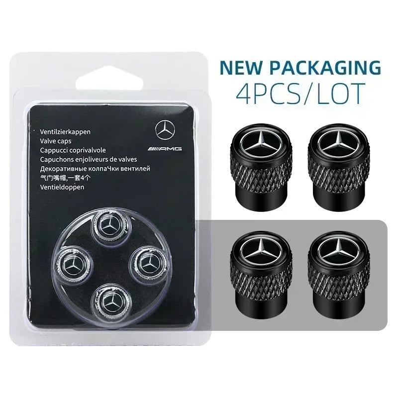 CSE1 3D new Car Wheel Tire Valve Caps Protection Cover For Mercedes benz A C E S Class AMG CLA CLS W212 GLC CLK W205 Auto Accessories