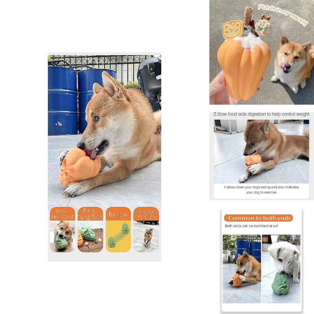 Прочная силиконовая игрушка-кормушка для домашних животных, дизайн "Тыква-пират", для собак и кошек, устойчивая к укусам