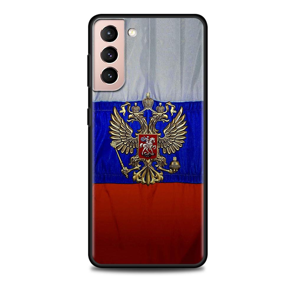 Чехол с российским флагом для Samsung Galaxy S20 FE S21 S22 Ultra S10 Plus S9 S8 S10e S7 Edge, силиконовый чехол, черный мягкий чехол для телефона
