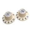 YJB PARTS Sombrero Knob, Silver Top, Inch (Aged WhiteVOL.+ TONE)
