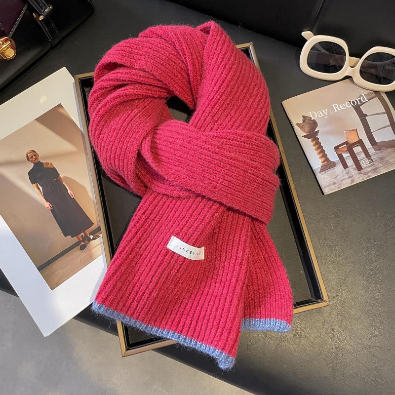 Harbin Tourism Blue Scarf Women's Autumn and Winter Atmosphere Advanced Warm Equipment Northeast Wear Scarf