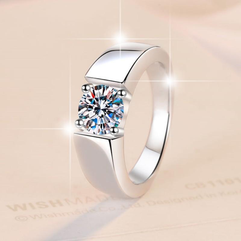 925 Sterling Silver 0.5-2ct D VVS1 Moissanite Ring Classics for Women Wedding Jewelry Engagement Imitation Diamond Fashion Gifts