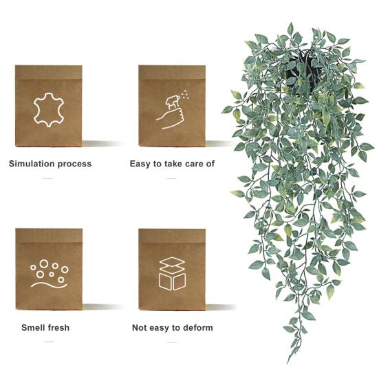 Искусственное висячее растение, реалистичное, без полива, без увядания, поддельные листья эвкалипта, настенное подвесное растение в горшке, настенная комната, домашний декор для полки на открытом воздухе