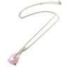 Les Trésors De Lily [P0639] - Silver Necklace 'Princess Opal' Opalescent Pink Silver White (rhodium-plated) - 45 Cm 25x11 Mm